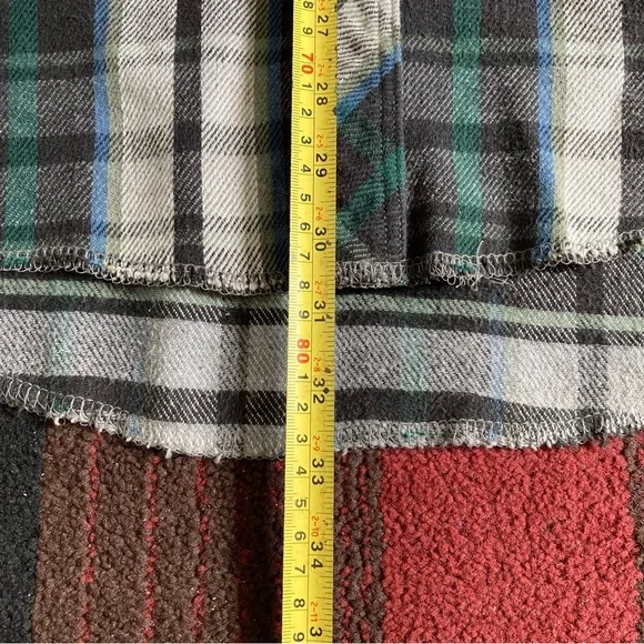 Vintage Wrangler Plaid Heavy Flannel Pearl Snap X-Long Tails Shirt Mens 16.5/34 - Picture 7 of 7
